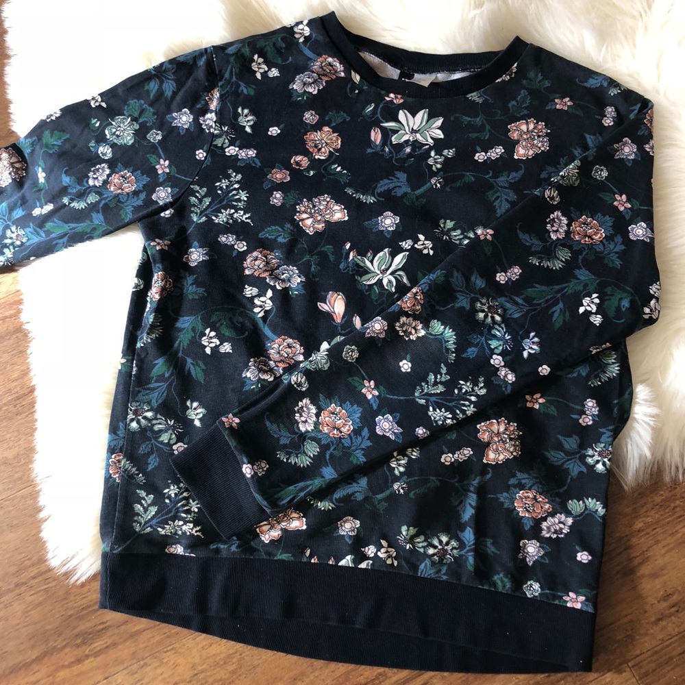 Navy Floral Lightweight Sweatshirt